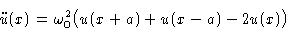 \begin{displaymath}
 \ddot{u}(x) = \omega_0^2\bigl(u(x+a)+u(x-a)-2u(x)\bigr)\end{displaymath}